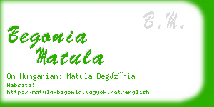begonia matula business card